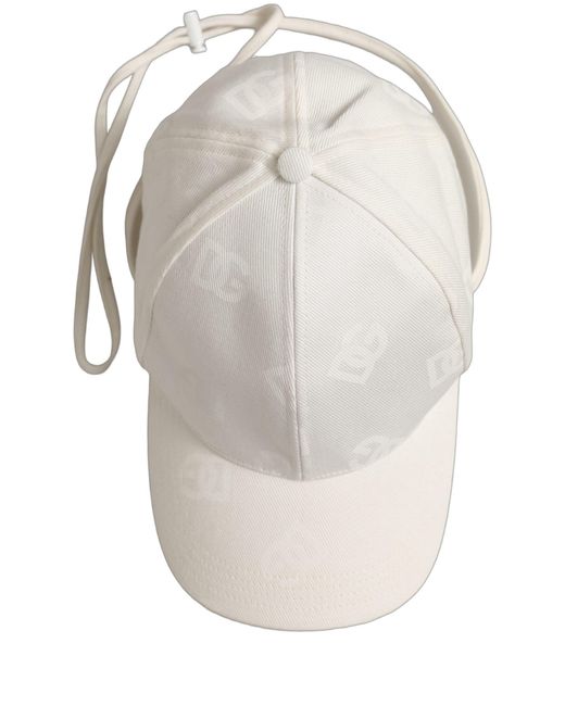 Dolce & Gabbana Natural Men White Cotton Stretch Baseball Capello Hat for men