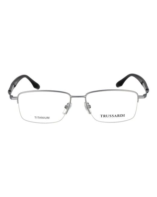 Trussardi Brown Gray Titanium Glasses (frames) for men
