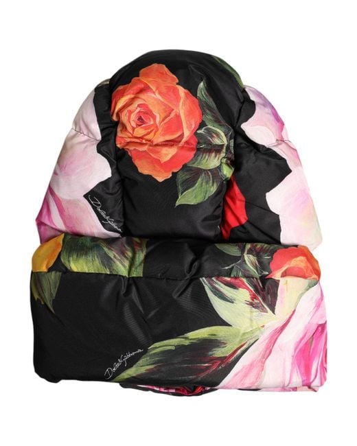 Dolce & Gabbana Red Floral Print Whole Head Wrap Hat