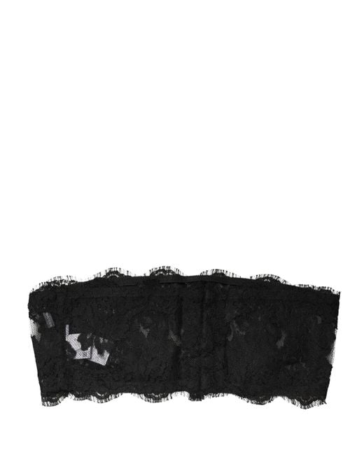 Dolce & Gabbana Black Lace Bandeau Bra Tube Top Underwear