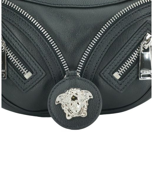 Versace Black Elegant Mini Hobo Shoulder Bag