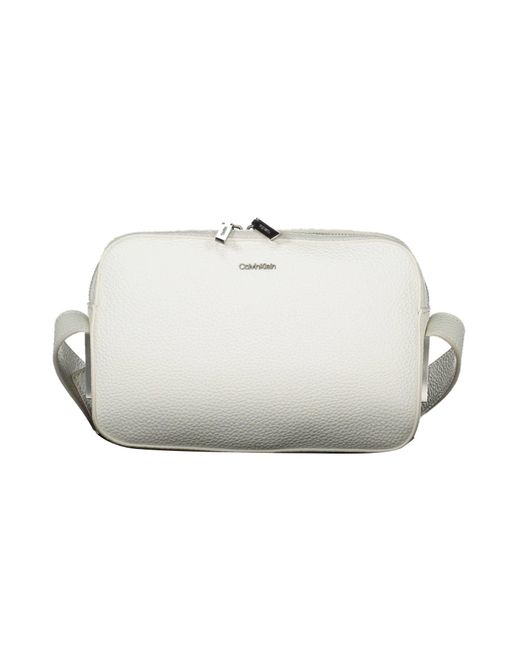 Calvin Klein White Elegant Shoulder Bag With Logo Detail
