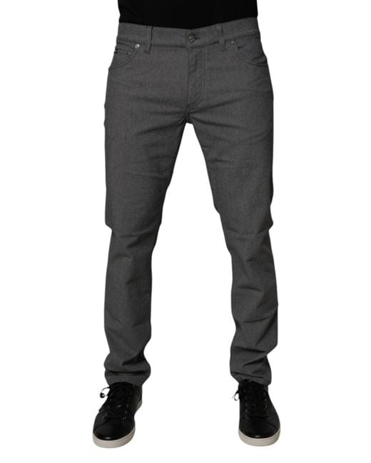 Dolce & Gabbana Black Slimfit Cotton Stretch Jeans for men