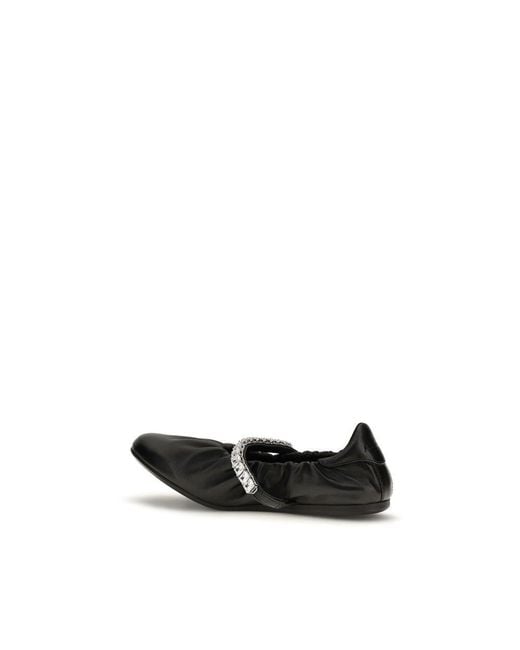 Jimmy Choo Black Calf Leather Bos Taurus Ballet Flats