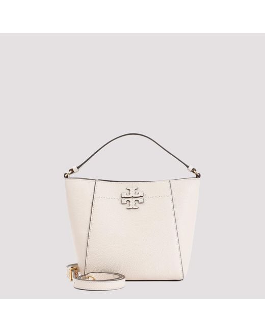 Tory Burch Natural Brie Mcgraw Small Calf Leather Bucket Bag