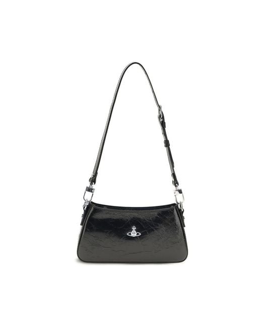 Vivienne Westwood Black Calf Leather Bos Taurus Shoulder Bag