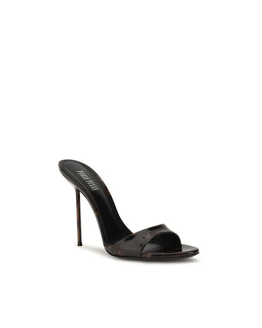 Paris Texas Black Calf Leather Bos Taurus Mules