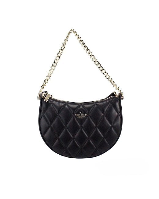 Kate Spade Carey Small Black Quilted Leather Zip Top Crossbody Bag