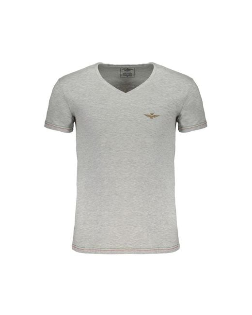 Aeronautica Militare Gray Cotton T-Shirt for men