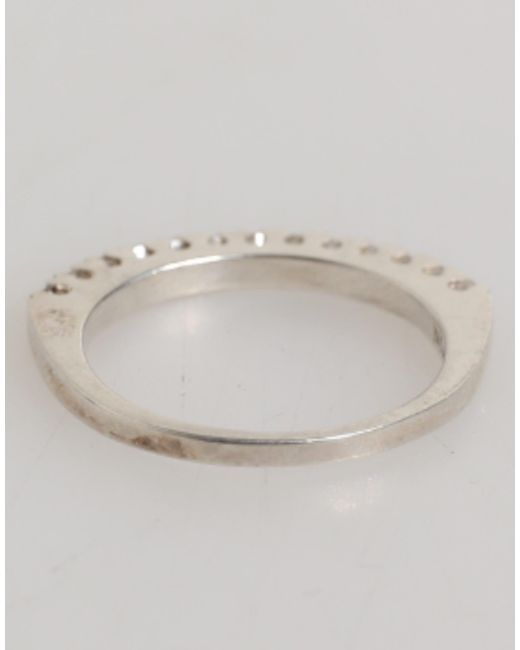 Nialaya Gray Sterling Silver 925 Band Pave Cz Crystal Eternity Ring