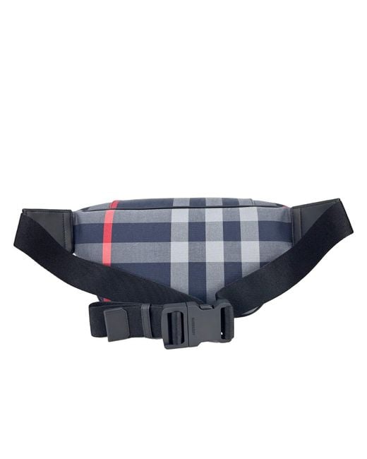 Burberry Blue Medium Check Sonny Fanny Belt Bag