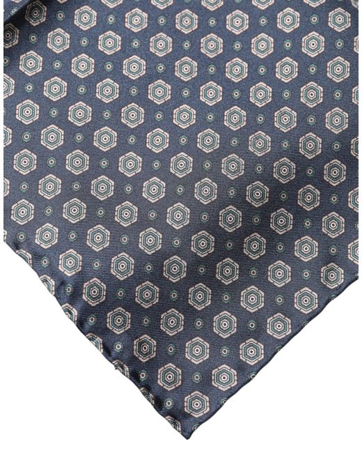Dolce & Gabbana Gray Patterned Silk Square Handkerchief Scarf for men