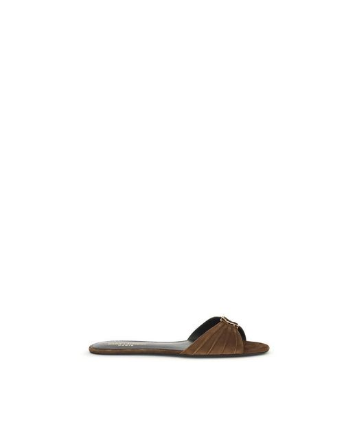 Saint Laurent Brown Sliders