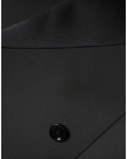 Dolce & Gabbana Black Polyester Double Breasted Coat Jacket