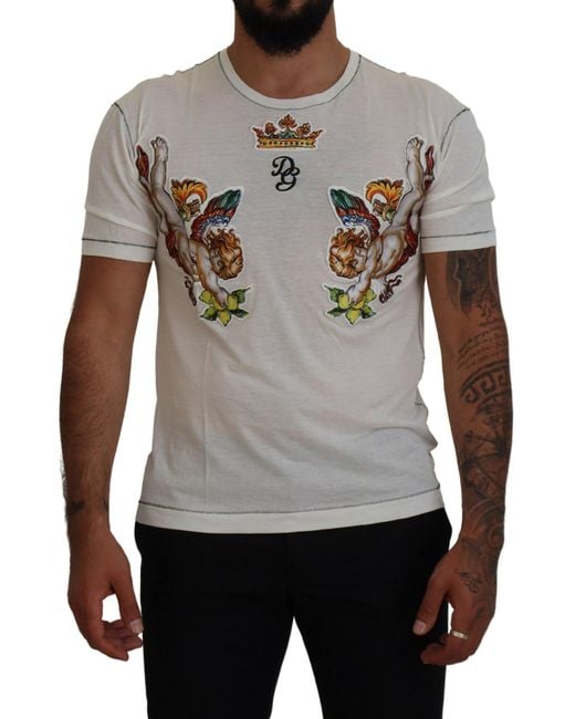 Dolce & Gabbana Gray Elegant Cotton-Silk Blend Tee for men