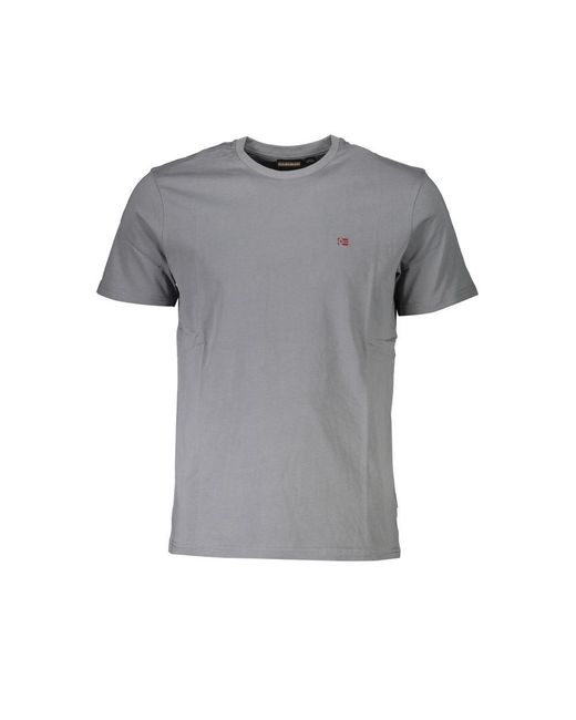 Napapijri Gray Cotton T-Shirt for men