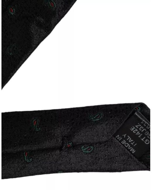 Dolce & Gabbana Black Paisley Pattern Necktie for men