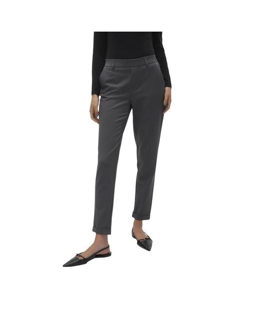 Vero Moda Black Gray Polyester Casual Pants