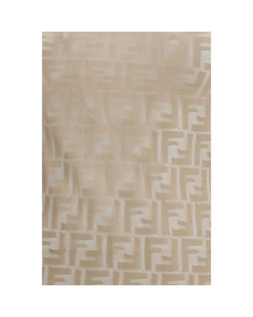 Fendi Natural Multicolor Polyamide Sleeveles T