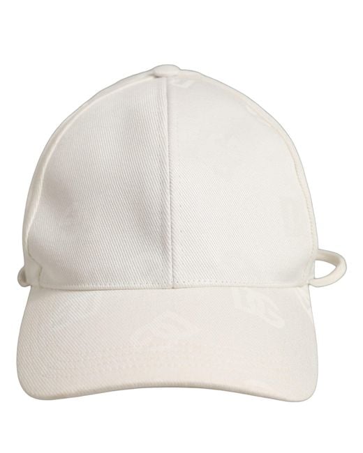 Dolce & Gabbana Natural Men White Cotton Stretch Baseball Capello Hat for men