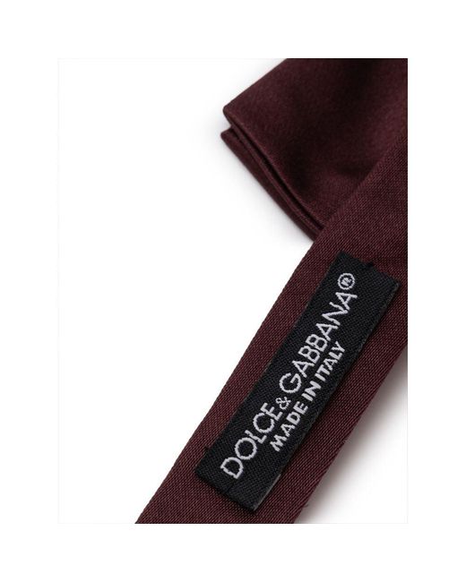 Dolce & Gabbana Purple Burgundy Silk Bow Tie for men