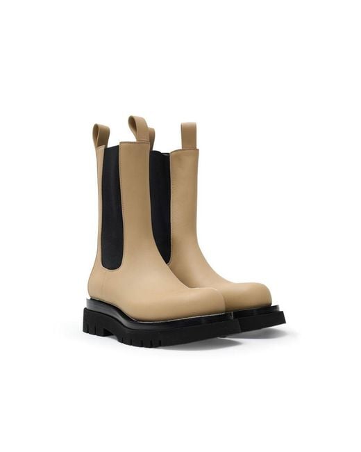 Bottega Veneta Black Beige Leather Boot