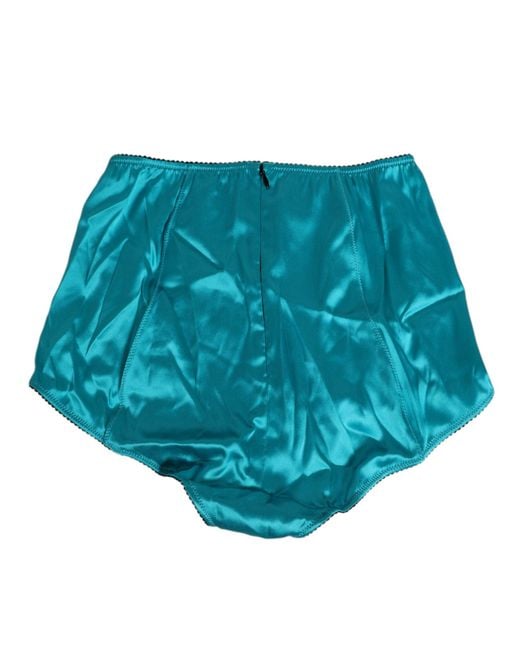 Dolce & Gabbana Blue Aqua Green Satin High