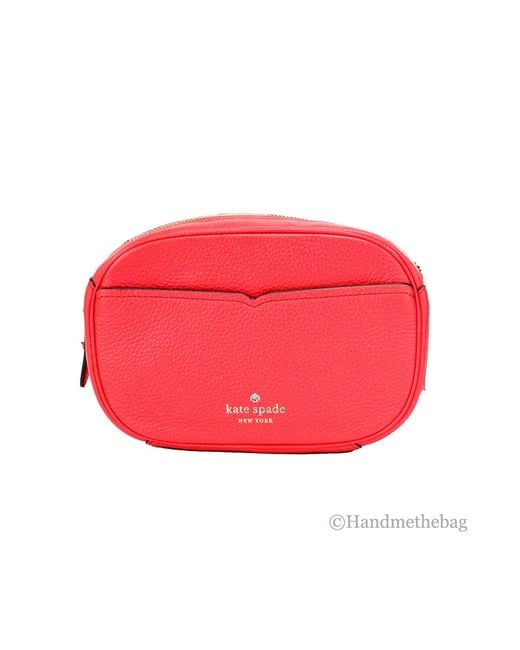 Kate Spade Pink New York 's Kourtney Pebbled Leather Zip Around Camera Crossbody Bag (stoplight)