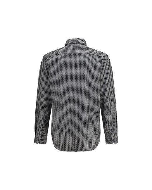 Giorgio Armani Gray Cotton Pattern Shirt for men