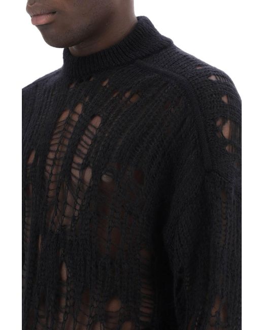 Rick Owens Black Tommy Lupetto Oversized Knit for men