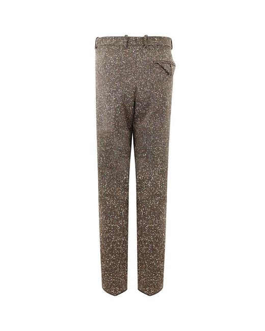 Bottega Veneta Brown Belted Trousers Wool Highwaisted Pants