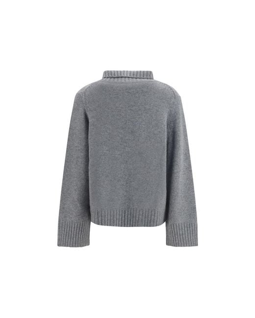 Allude Gray Cashmere Turtleneck