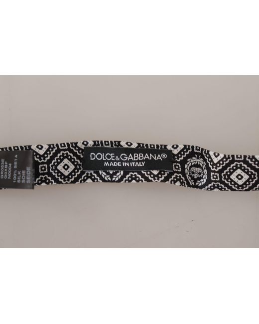 Dolce & Gabbana Black 100% Silk Adjustable Neck Papillon Tie for men