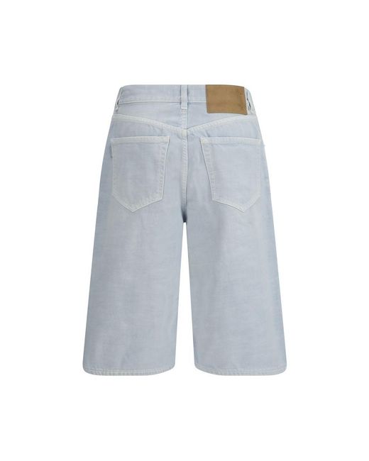 Haikure Blue Cotton Bermuda Shorts