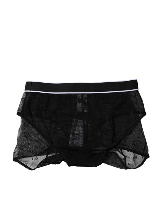 Dolce & Gabbana Black Lace Trim Briefs