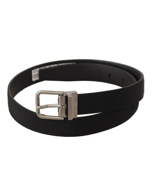 Dolce & Gabbana Black Elegant Canvas & Leather Belt