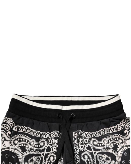 Dolce & Gabbana Black Cotton Bandana Jogger Sweatpants Pants And for men