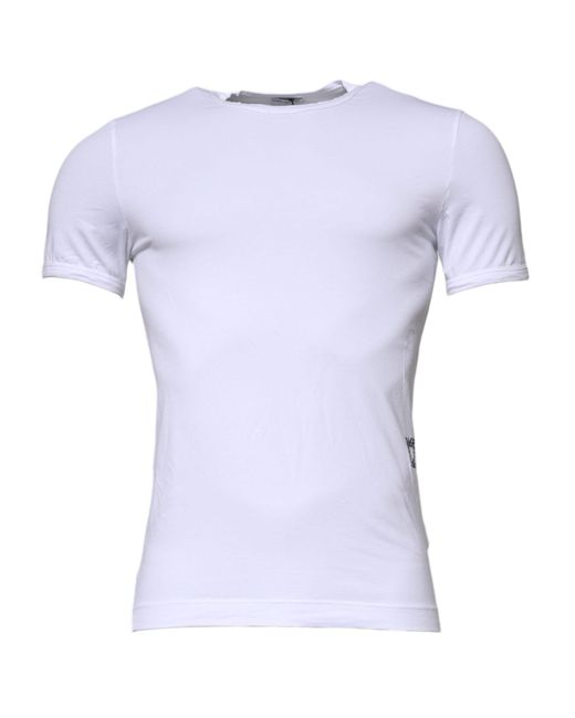Dolce & Gabbana Blue Cotton Stretch Crewneck Underwear T-Shirt for men