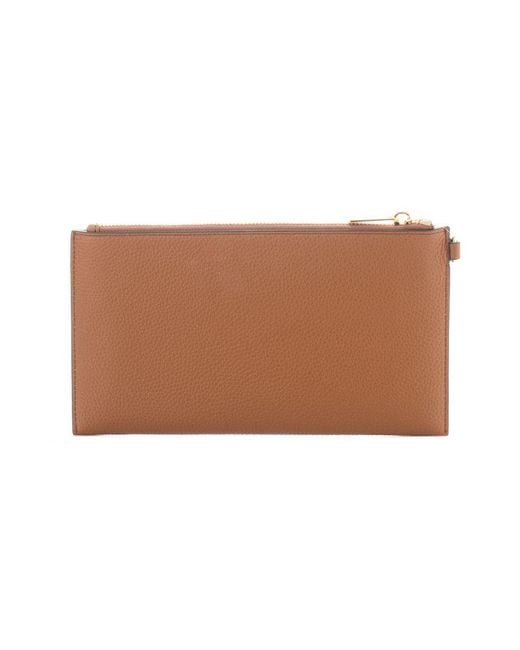 Michael Kors Brown Black Leather Clutch Bag