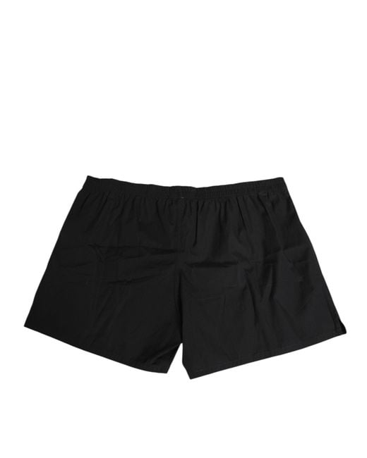 Dolce & Gabbana Black Cotton Elastic Waistband Button Swimwear for men