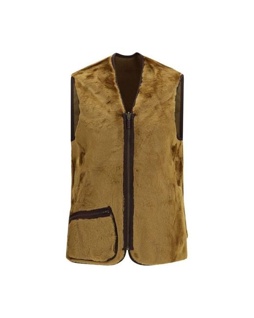 Barbour Green Brown Marabou Sleeveless Jacket for men