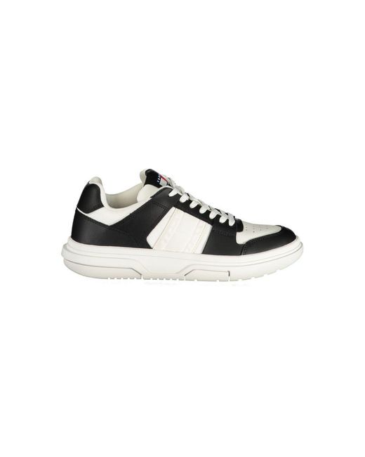 Tommy Hilfiger Black Leather Lowtop Sneakers