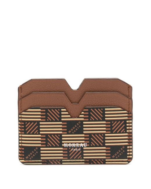 Moreau Black Logo-Stamp Leather Card Holder