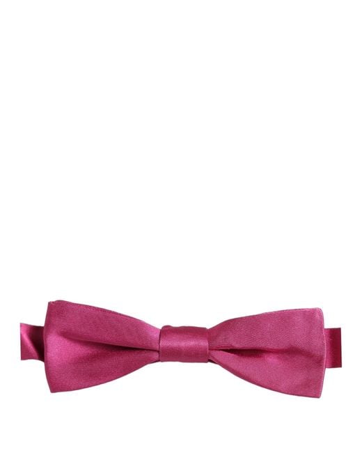 Dolce & Gabbana Men Pink 100% Silk Adjustable Neck Papillon Bow Tie for men