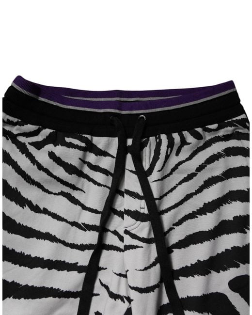 Dolce & Gabbana Black White Zebra Men Jogger Sweatpants Pants for men