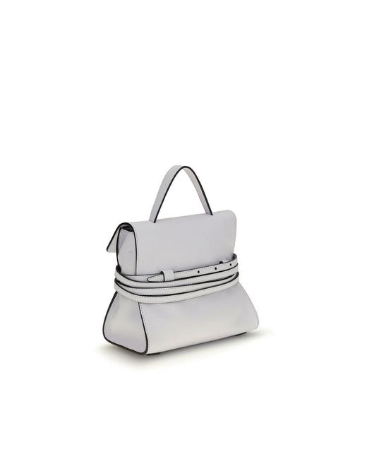 Moschino White Calf Leather Bos Taurus Handbag