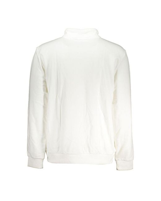K-Way White Elegant Contrast Zip Sweater for men