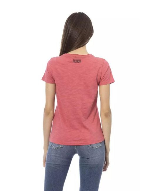 TRUSSARDI ACTION Red Multicolor Cotton T