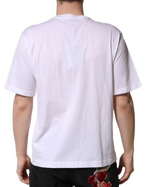 Dolce & Gabbana White Short Sleeve Crew Neck Tshirt for men