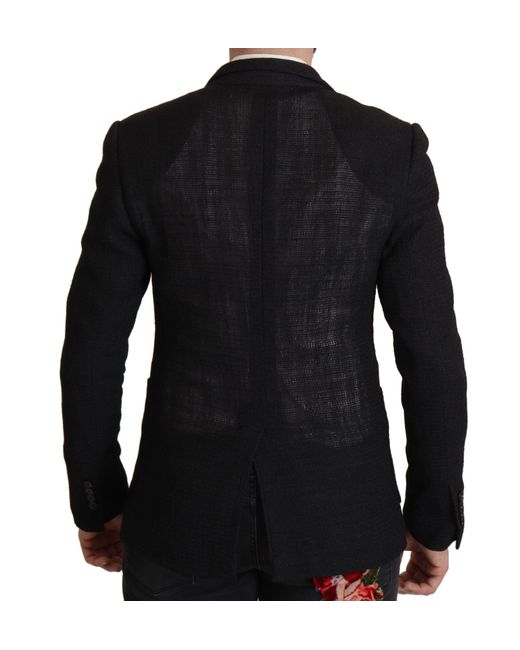 Dolce & Gabbana Black Single Breasted Coatblazer for men